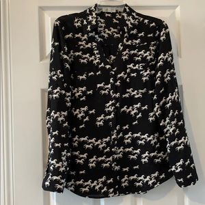 Express portofino shirt black and white horses